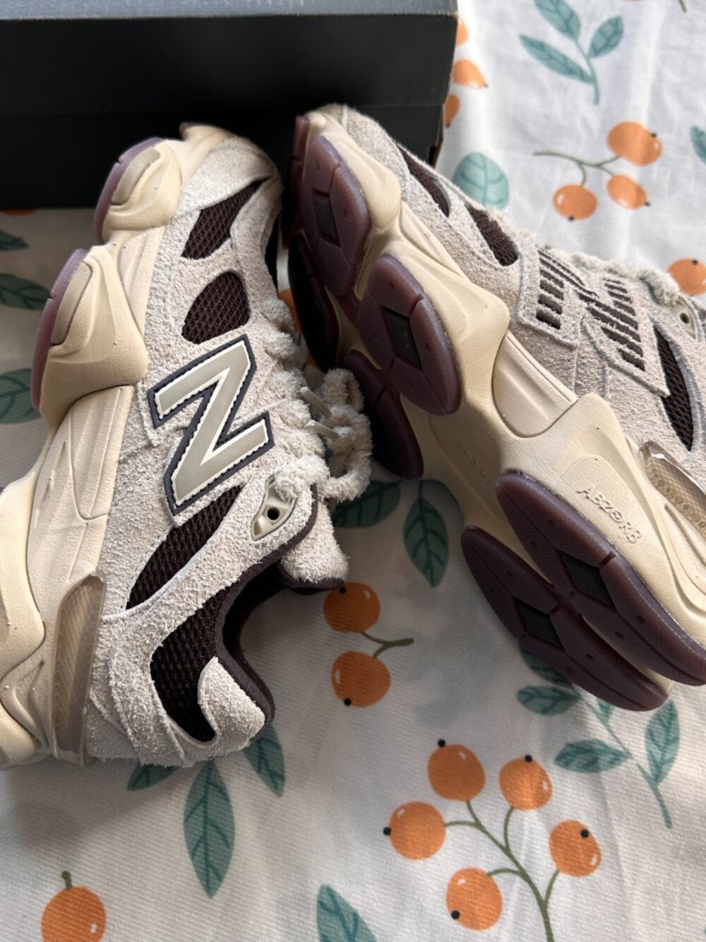 New Balance 9060 “Sea Salt” (Off-White + Dark Brown) Colorway Shoes - Picture 7 of 8